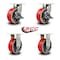 Service Caster 8 Inch Heavy Duty Red Poly on Cast Iron Wheel Caster Brakes 2 Rigid SCC, 2PK SCC-KP92S830-PUR-RS-SLB-2-R-2 - alternate 3